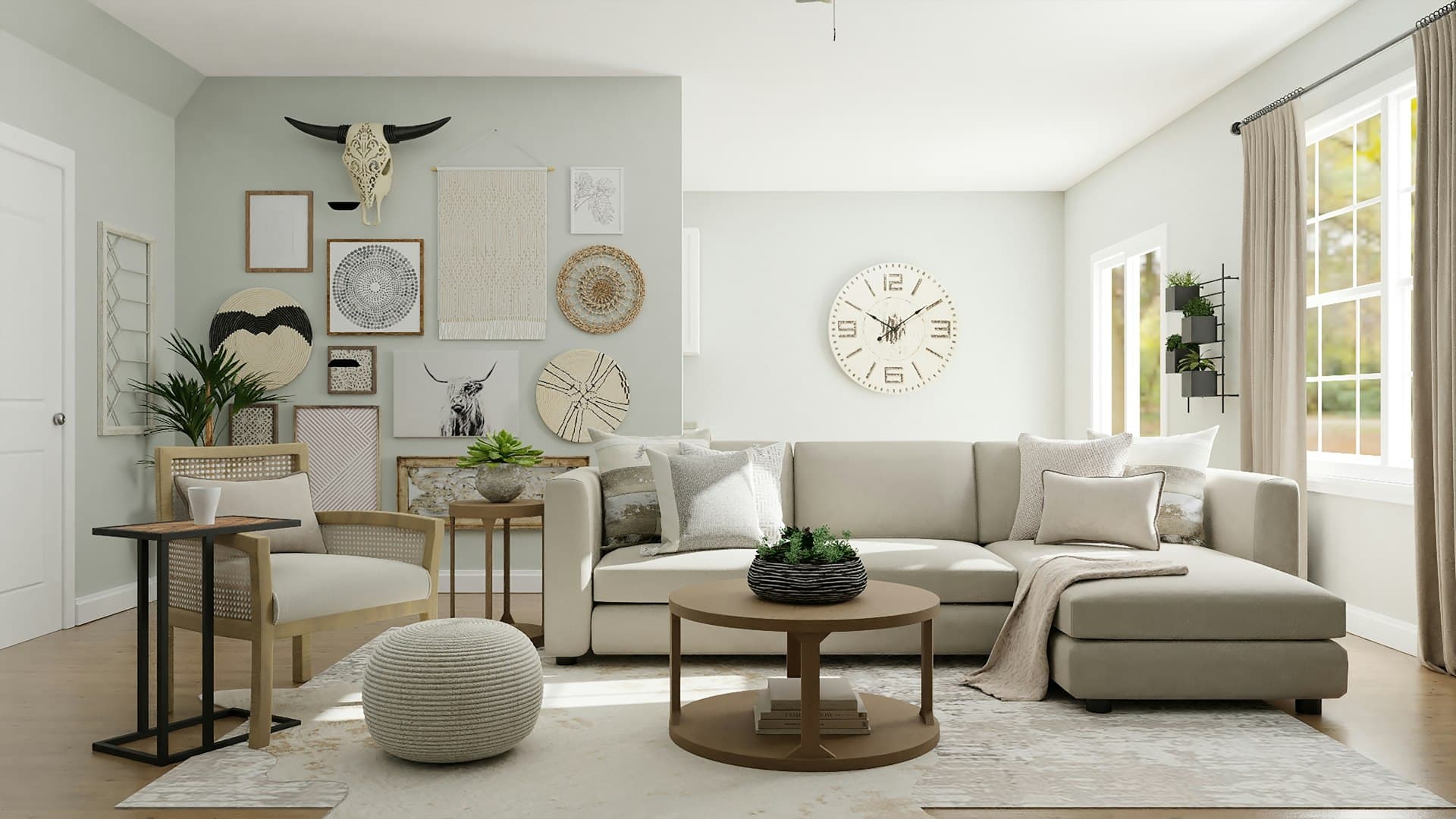 Warm, finished living room after renovation